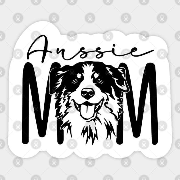 Australian Shepherd Shirt - Aussie Mom - Dog Mom TShirt - Blue Red Merle - Tri Colored - Black Bi Color - Herding Dog - Unisex Graphic Tee Sticker by bob2ben